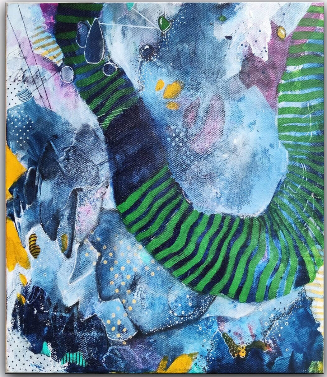 When the boa wore stripes to the masquerade Art by Asma Kazi