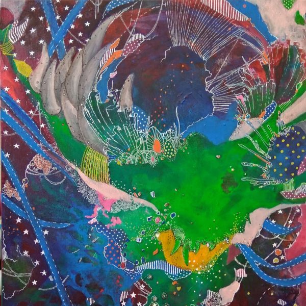 Cornucopia 2020 | 20x30 in | Mixed media on canvas | Alien Landscapes by Asma Kazi