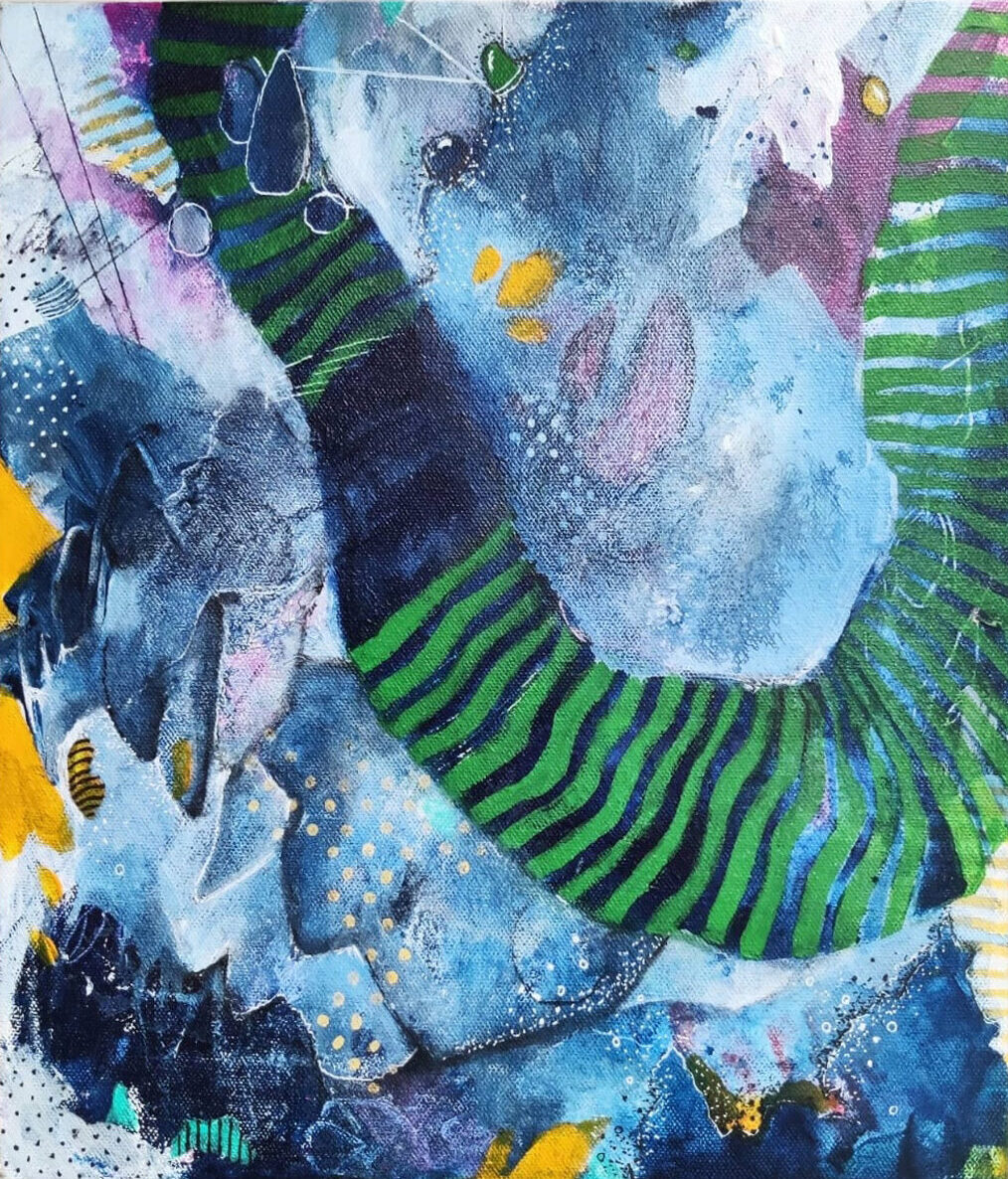 When the boa wore stripes to the masquerade Art by Asma Kazi