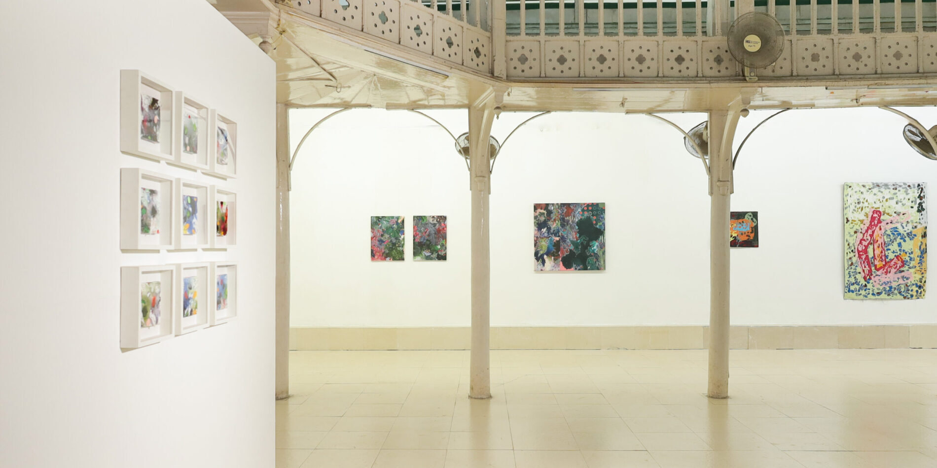 Paintings displayed at the Kala vithika in Indore